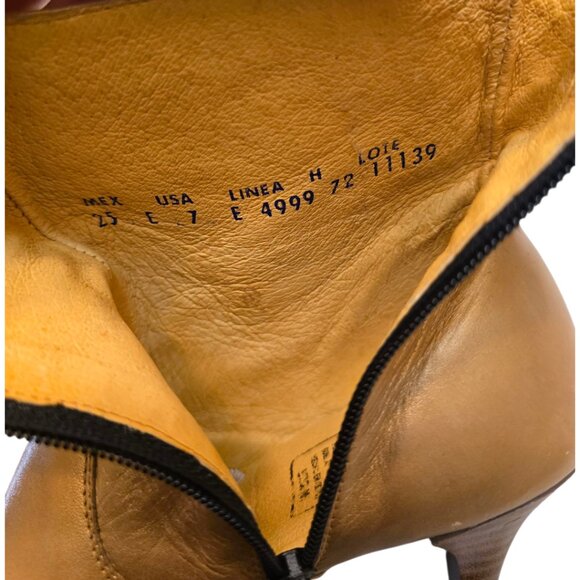 Gold Leather RUDEL Snip Toe Western Cowgirl Boots sz 7 - Picture 7 of 11